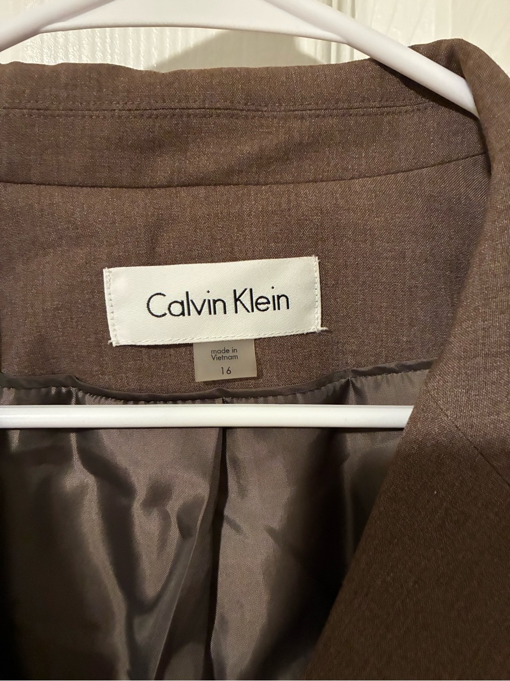 Calvin Klein Women's Brown Notch-Lapel Blazer - Picture 3 of 6